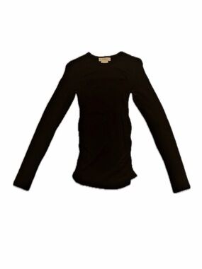 Michael Kors Collection Black Wool Long Sleeve Tee, size small